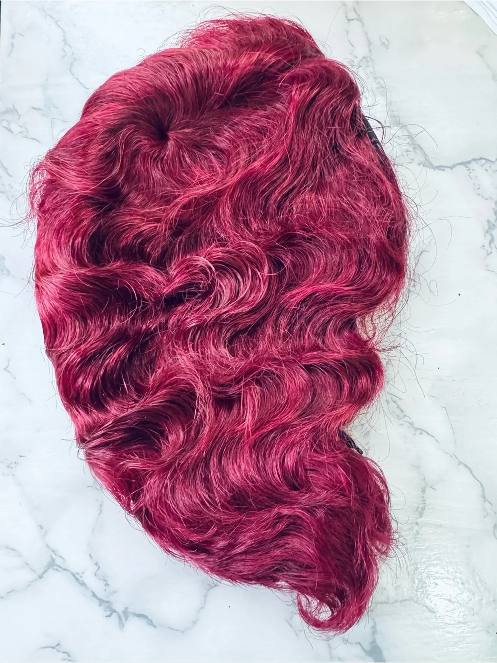 100% Human Hair Pixie Cut Wig Glueless Finger Wave Style Burgundy 99J Short Wig